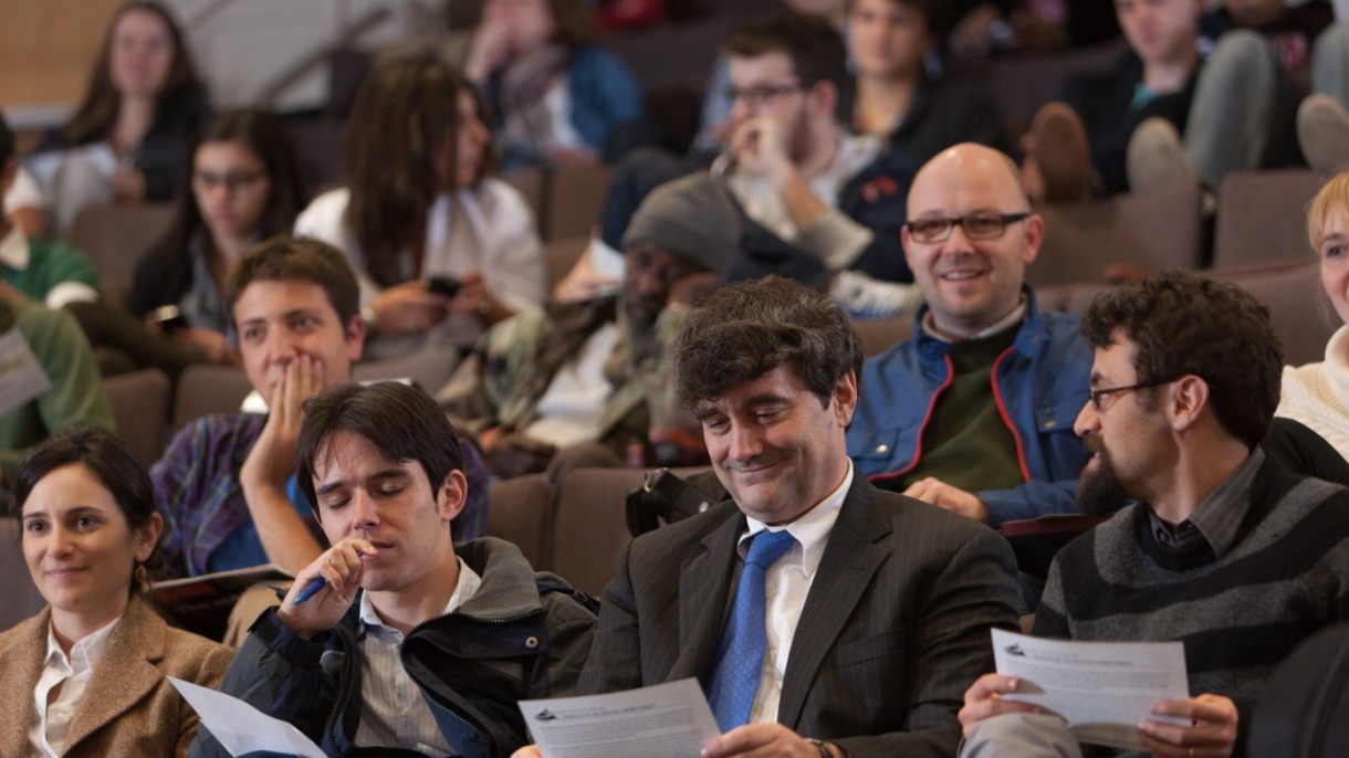 Past visiting scholar, Steven Calabresi (Northwestern University Pritzker School of Law) and past postdoc Alex Gourevitch (Brown University) at an Odyssey Lecture